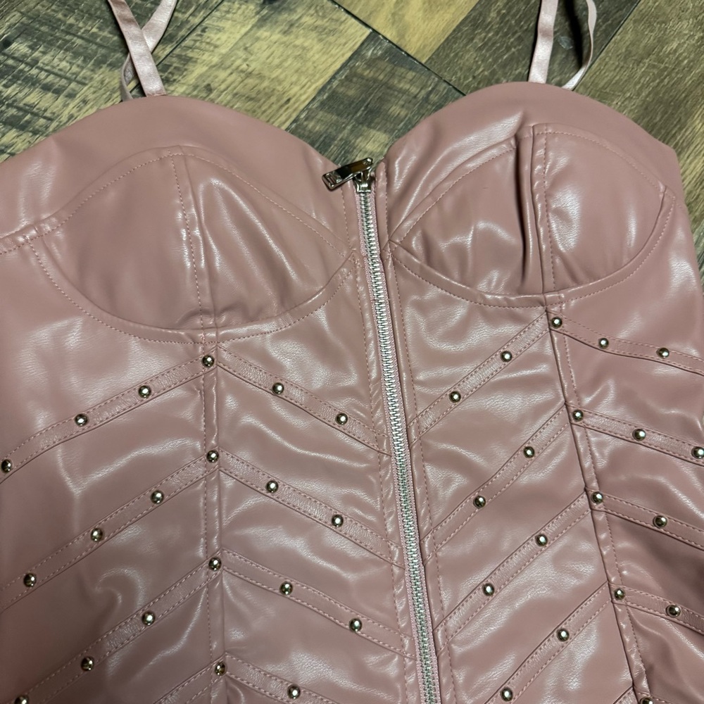 Bloomingdale's Mauve Studded Corset Top - Picture 2 of 9
